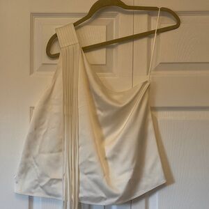 Banana Republic Cream One-Shoulder Blouse
